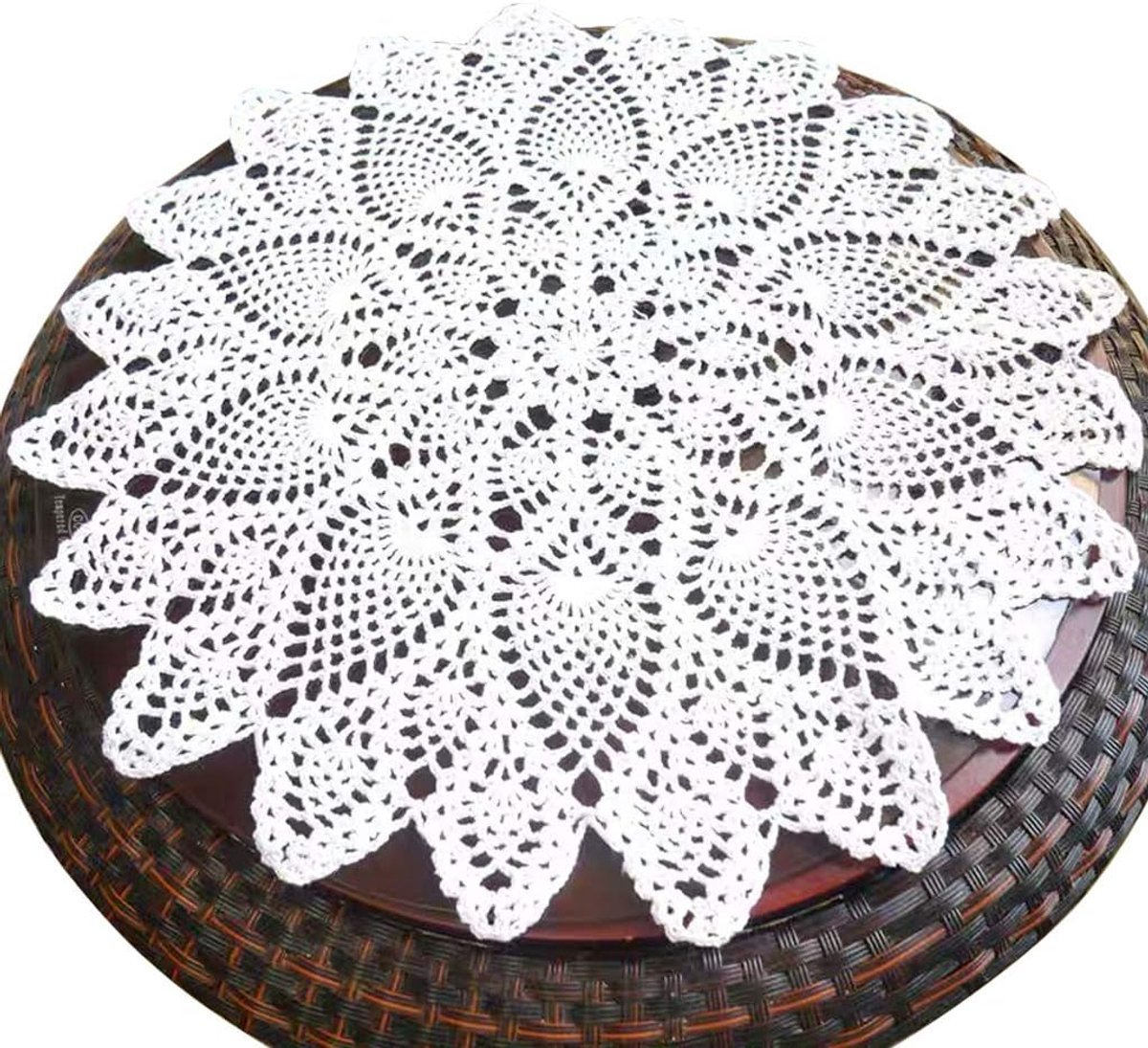Lace doilies 20 inch - handgemaakt - 100% katoen - ideaal als tafeldecoratie - ShopVlot