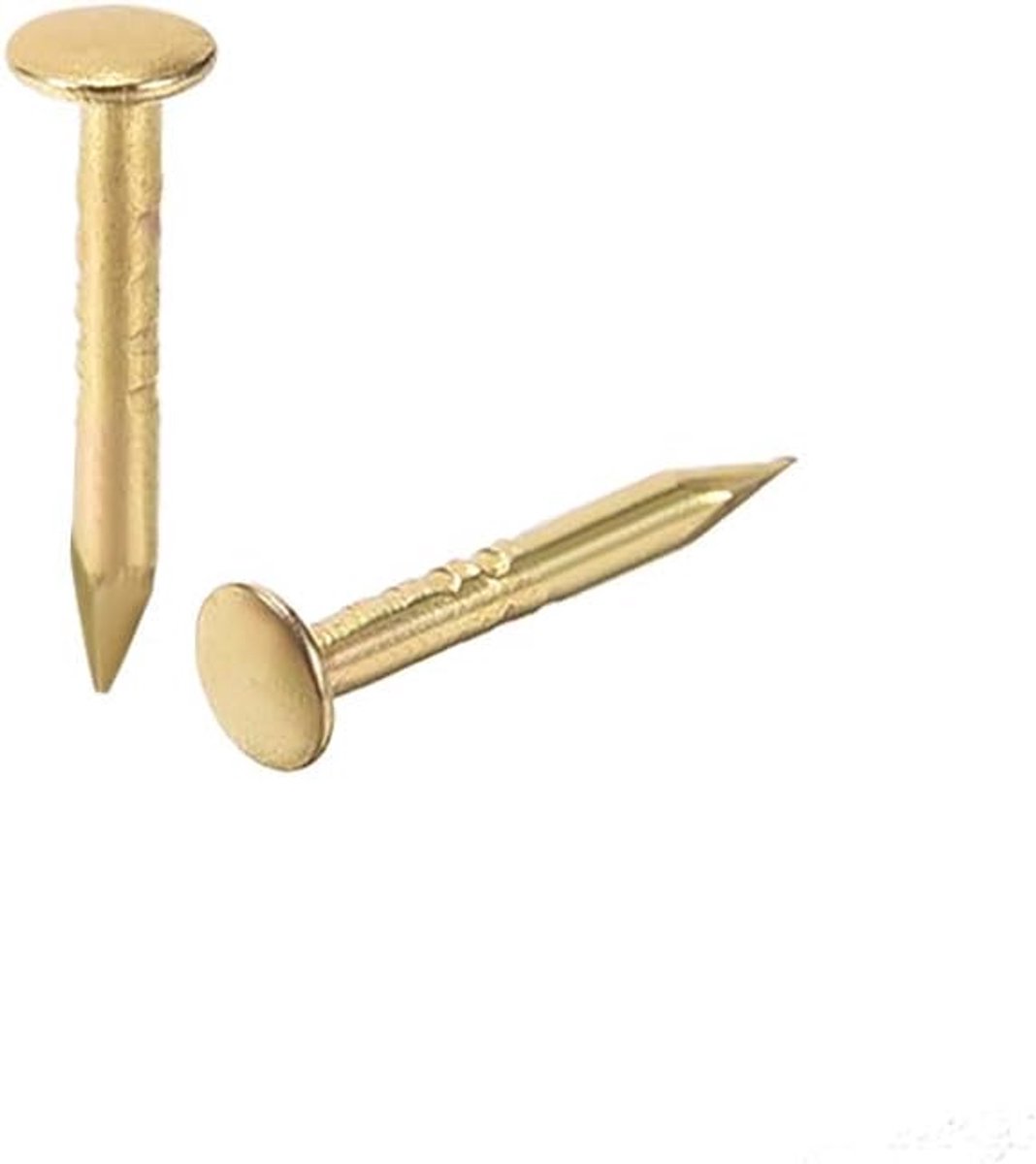 sourcing map 250 stuks kleine kleine hardware nagels ijzer 1 x 8 mm (DxL) voor doe-het-zelf decoratieve houten kisten, accessoires goudkleurig