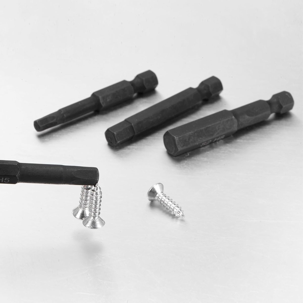 6 stuks 6 mm magnetische slag binnenzeskant bits metrisch 1/4 inch zeskant schacht S2 staal 2 inch lang voor accuschroevendraaier schroevendraaier schroevendraaier draaier zwart