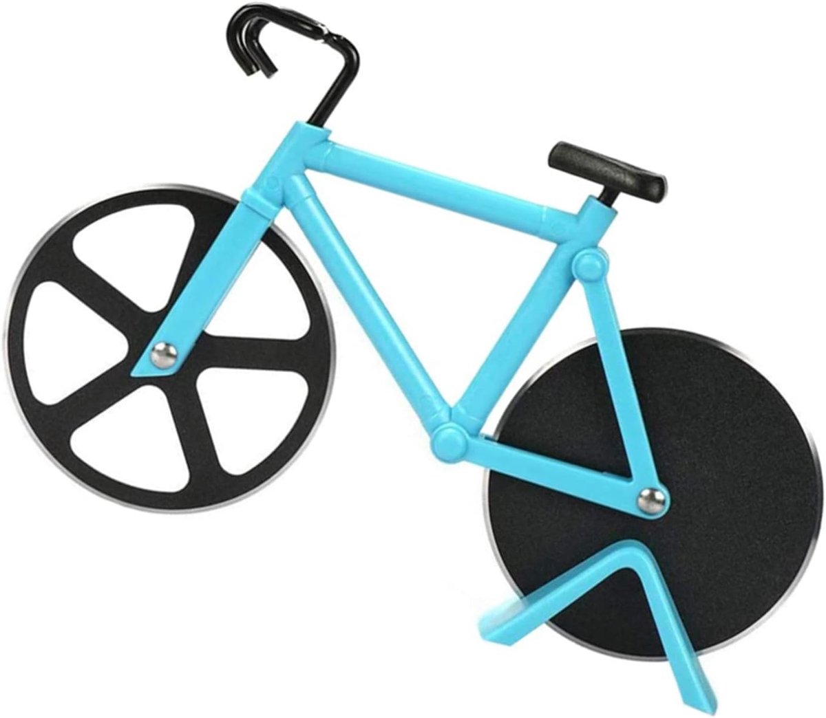 Pizza Wiel, Roestvrij Staal Pizza Wiel Grappige Non-Stick Pizza Roller Pizza Wiel Geweldig idee voor Fietsers Pizza Liefhebbers Pizza Accessoires Keuken Gadgets Feestbenodigdheden Blauw