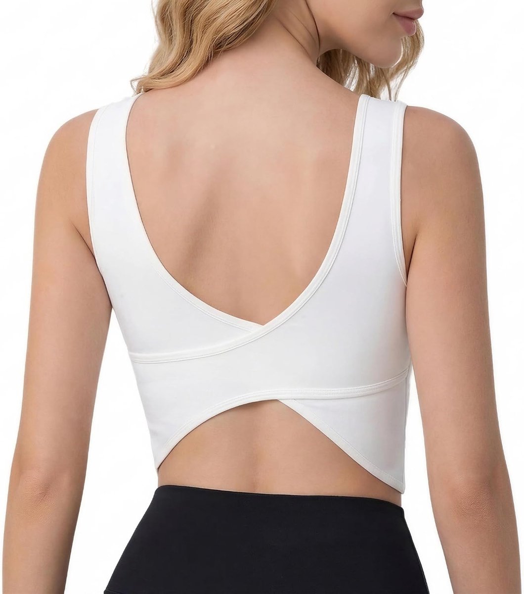 Sportbeha voor dames, comfortabele tanktop met geïntegreerde beha, sportkleding voor yoga en sportschool