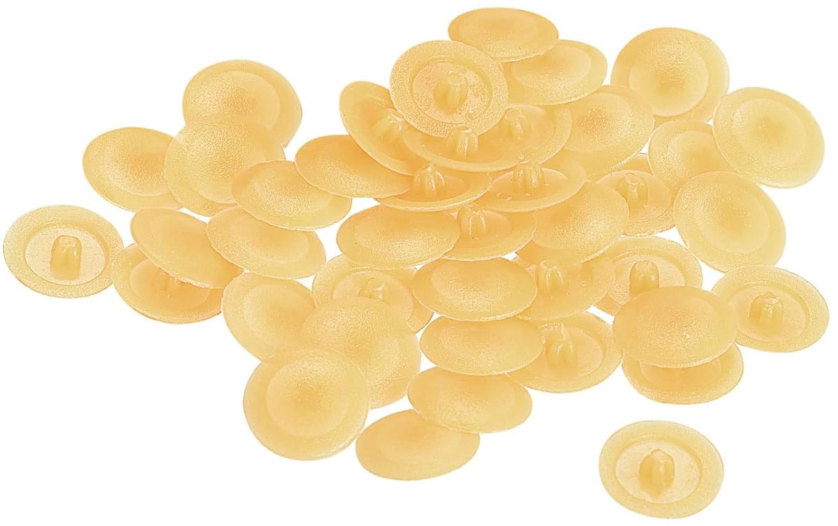 Sourcing map 40 stuks schroefdoppen, afdekkingen, 12 x 3 mm, kunststof schroeven, decoratieafdekking voor kruiskop, nokken, bevestigingsmoer, zelftappende schroef, donkerbeige
