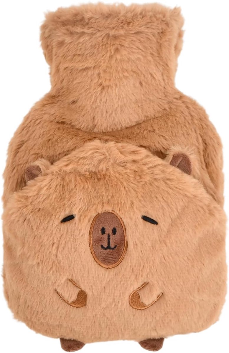 Warmwaterkruik voor kinderen, warmwaterkruik met knuffelzacht, afneembaar, wollige volwassenen met dierendesign, veilig en lekvrij, voor pijnverlichting en voor koude nachten