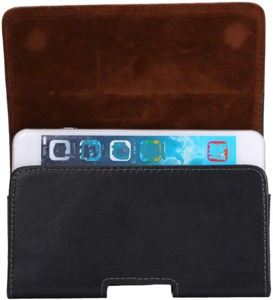 Leather Case Belt Clip Horizontal voor Wiko T3 (2021) - Black — afbeelding 5
