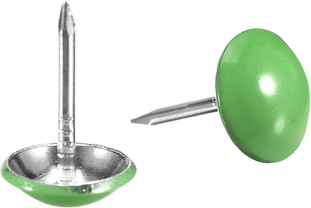 Nagels, decoratieve ronde kop 11 mm x 17 mm voor meubels, bank, hoofdeinden, groen