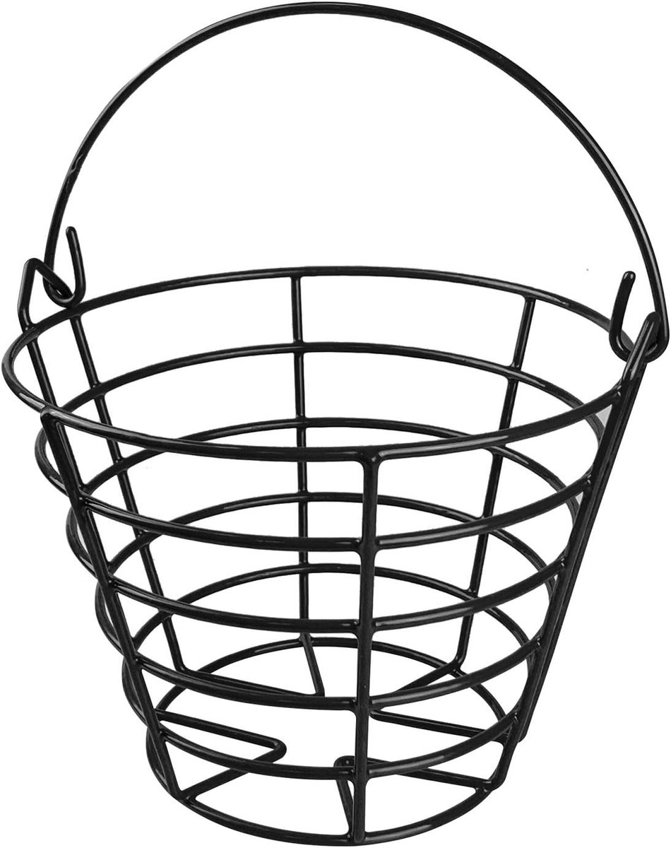Golf metalen mand duurzaam golf mand bal container opslag golf accessoires (zwart)