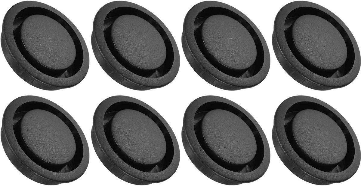 Ronde ventilatieafdekking 50 mm/2 ", 8 stuks kunststof soffit ventilatierooster vloer ventilatieopeningen ventilatiegat voor thuis plafond muur kanaal kast kasten kasten zwart