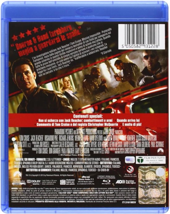 Jack Reacher Blu-ray - Actiefilm Thriller - Film Kijken - Regio Vrij - 17.2 x 13.4 cm - Niet gespecificeerd — afbeelding 2