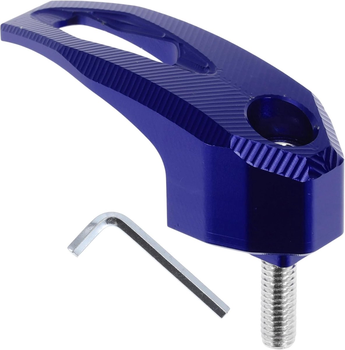 Haak, rechthoekig, motorfiets, helm, bagage, tas, houder, kleerhanger voor scooter, fietsen, aluminiumlegering, blauw, 1 set, zeskantschroef, sleutel, 68 mm
