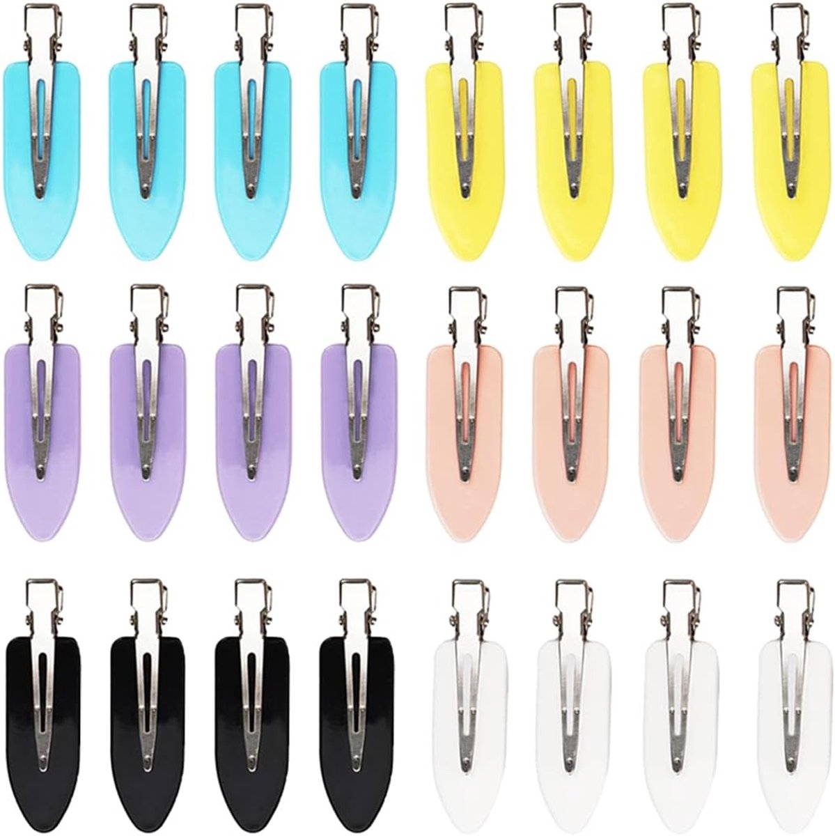 24 stuks, zonder vouwen, van metaal, voor meisjes/vrouwen, make-up en kapsel, snap-haarspelden