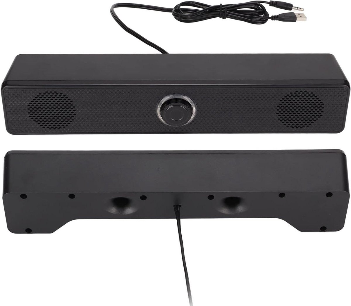 Computerluidspreker - Soundbar - Films en Games - Dubbele Hoorns - 33 x 8 x 7 cm - Zwart