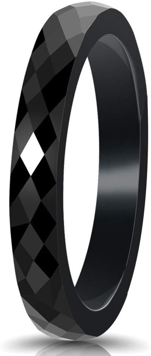 Klassieke verlovingsring voor dames, keramiek, 60 mm, Keramiek