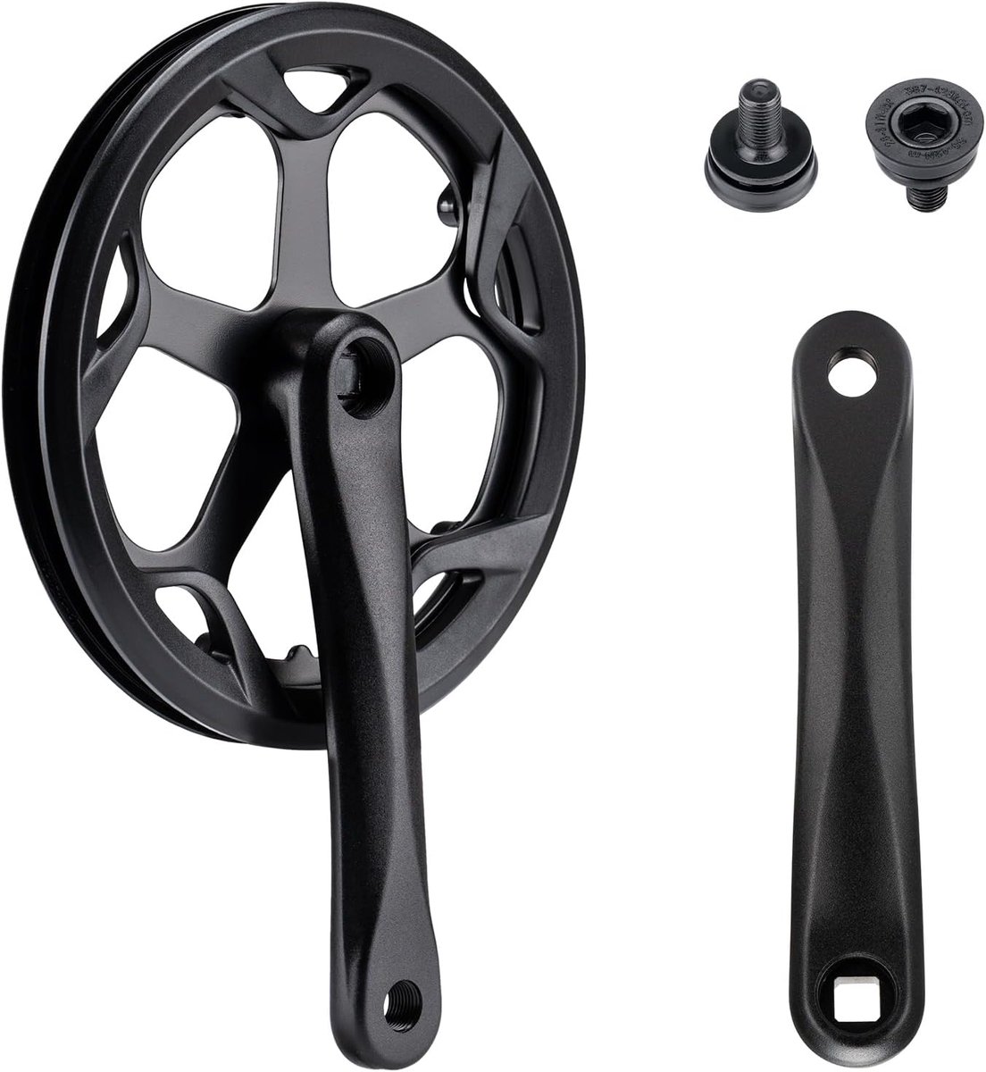 46-52T Crankstel 152-170mm aluminium krukarm, stalen kettingblad & dubbele beschermer voor 1/6/7/8v e-bike, stadsfiets, vouwfiets, fatbike, mountainbike