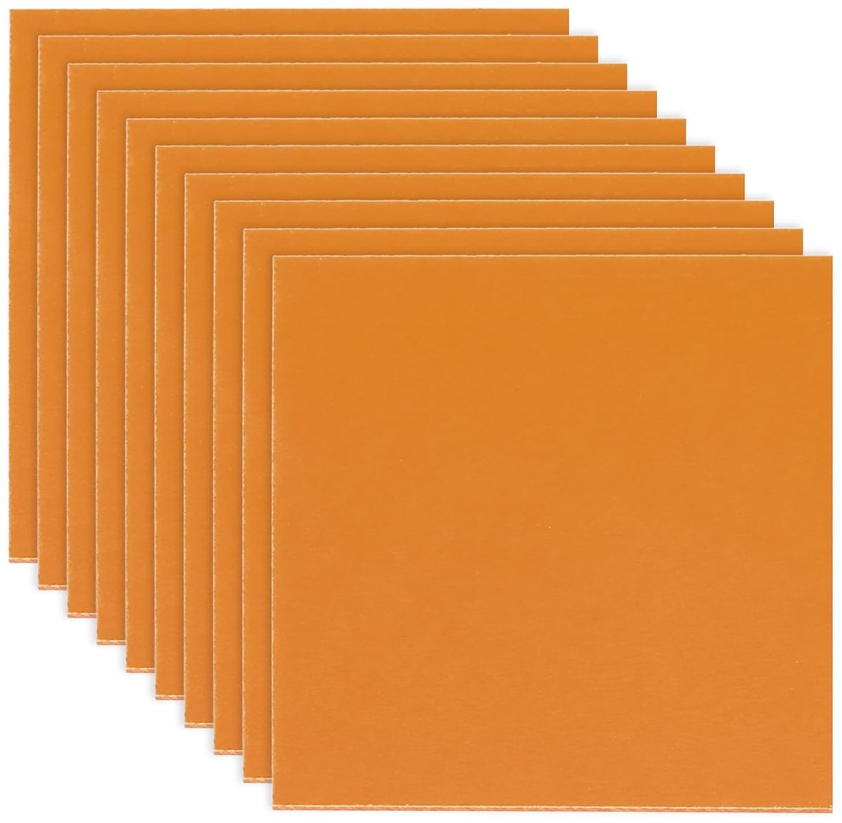 100 x 100 x 1 mm fenolische kunststof platen, 10 stuks hars gelamineerde platen voor elektronische apparaten, PCB, doe-het-zelf en handwerk, oranje-rood