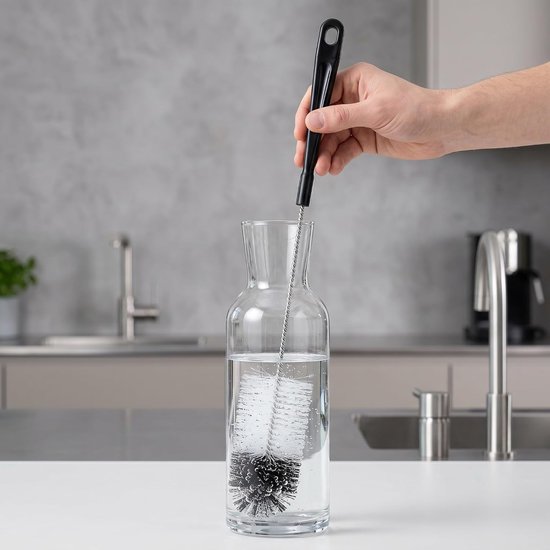 9 stuks flessenborstels, lang, flessenreiniger voor drinkflessen, glazen flessen, drinkglazen — afbeelding 2