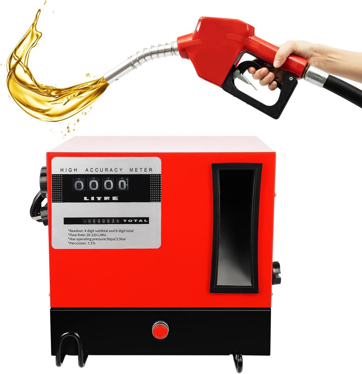 Dieselpomp 550 W - Zelfaanzuigende dieselpomp - 60 l/min - Snelle en efficiënte tankbeurt - SnelShoppen