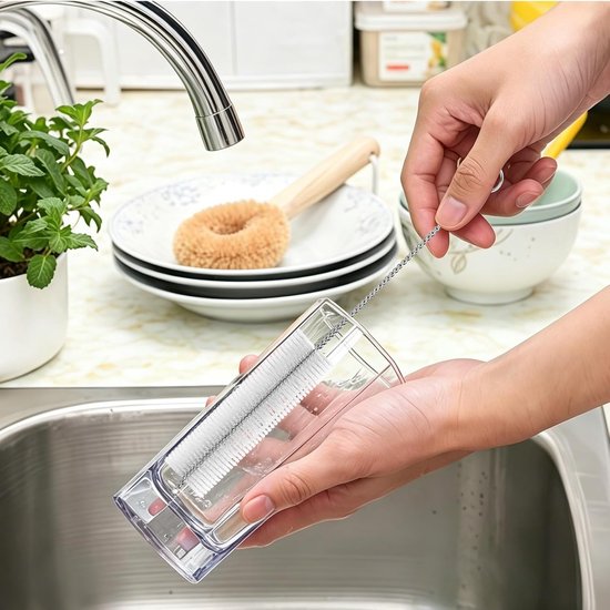 13 stuks nylon flessenreinigingsborstels, stroreinigingsborstel, pijpborstels voor reiniging, rietreinigingsborstelset voor waterfles, buis, pijp, drinkbeker, krappe ruimtes, beker — afbeelding 4