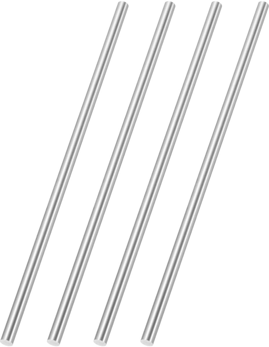 4 stuks 100 mm lange rondstaal, 5 mm diameter, HSS-stalen stangen, massief metaal, ronde metalen stang voor knutselen, huis, tuin, modelbouw, machinebouw, industriële werkplaats