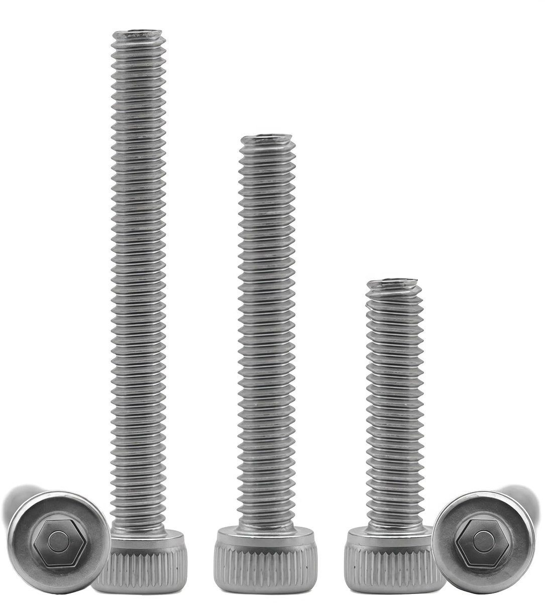 M4 x 12 mm, volledige schroefdraad, roestvrij staal, A2 V2A, cilinderkopschroeven, metalen bevestigingsschroeven, industriële schroeven, 50 stuks (YZLS/M4
