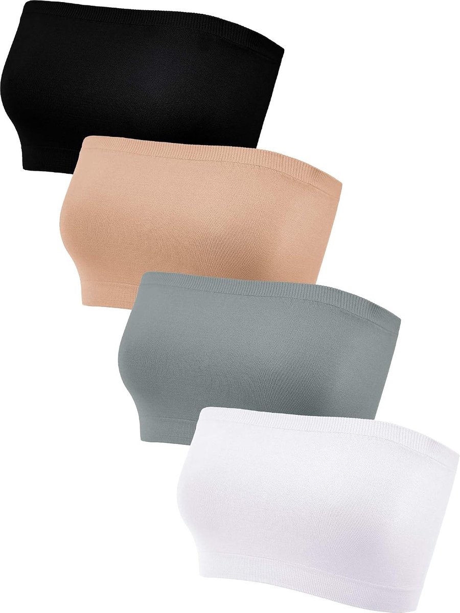 4 stuks bandeau-beha zonder bandjes, XXL