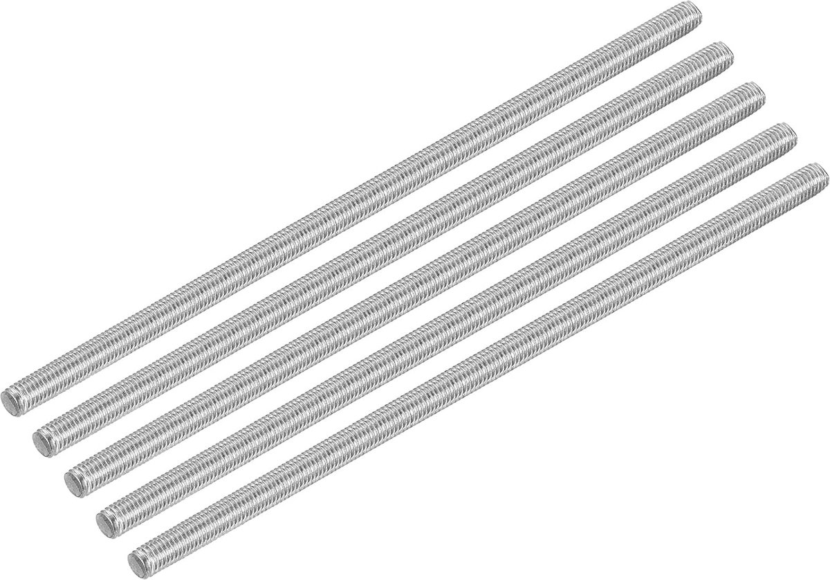 10 stuks M5 x 140 mm volledige schroefdraad stang 304 roestvrij staal rechtse schroefdraad staven voor ankerbouten, klemmen, haken en U-bouten, 0,8 schroefdraadhelling