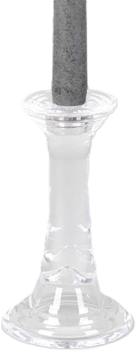 Kaarsenhouder D 9 cm H 16 cm - glas - set van 2 - sfeervolle verlichting - SnelShoppen