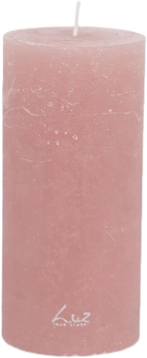 Stompkaars taupe-roze D 7 cm H 15 cm - 2 stuks - sfeervol en rustgevend - perfect voor elke ruimte - SnelShoppen