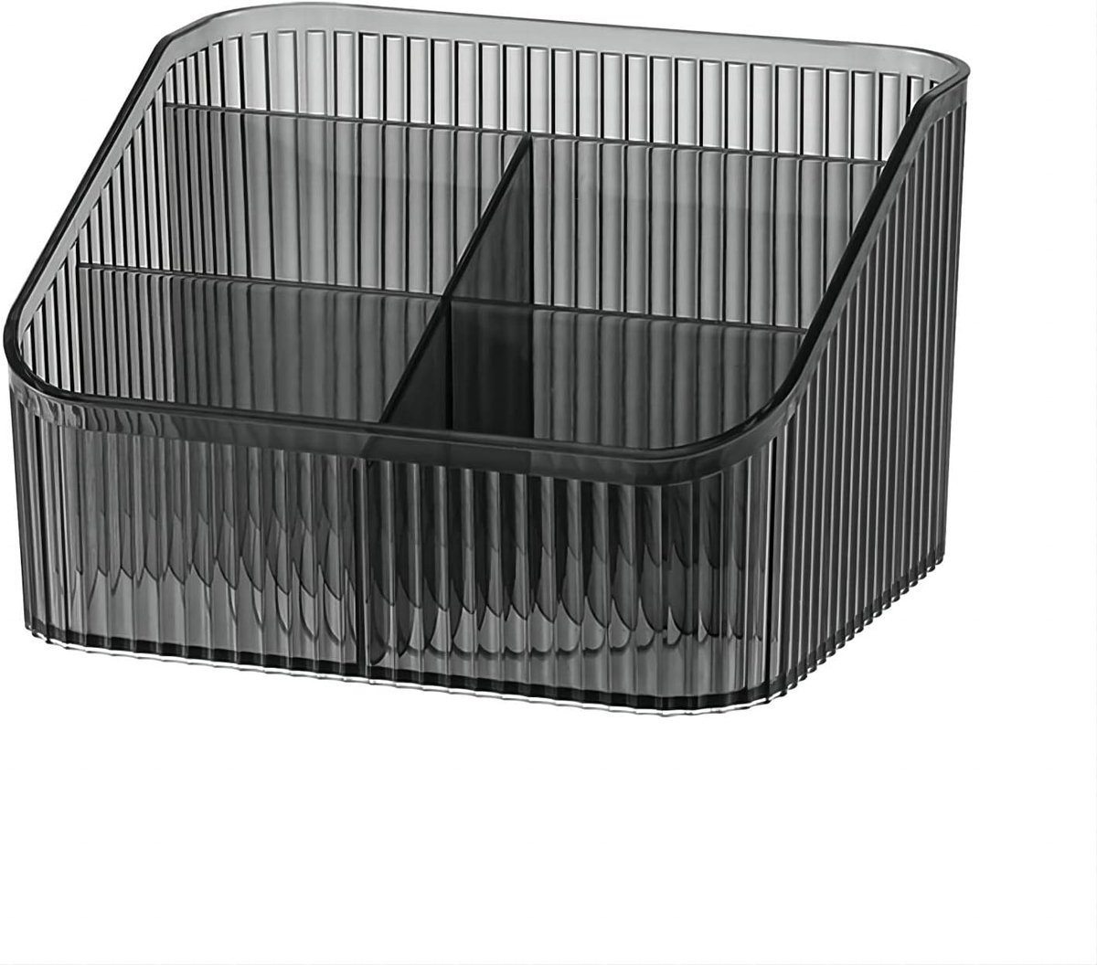 Grote Capaciteit Make-up Borstel Houder, 5-Sleuf Make-up Borstel Cup, Vintage Gestreepte Make-up Borstel Houder, voor Vanity Decor, Badkamer Aanrechtbladen, Bureau Opbergcontainer, Cosmetische