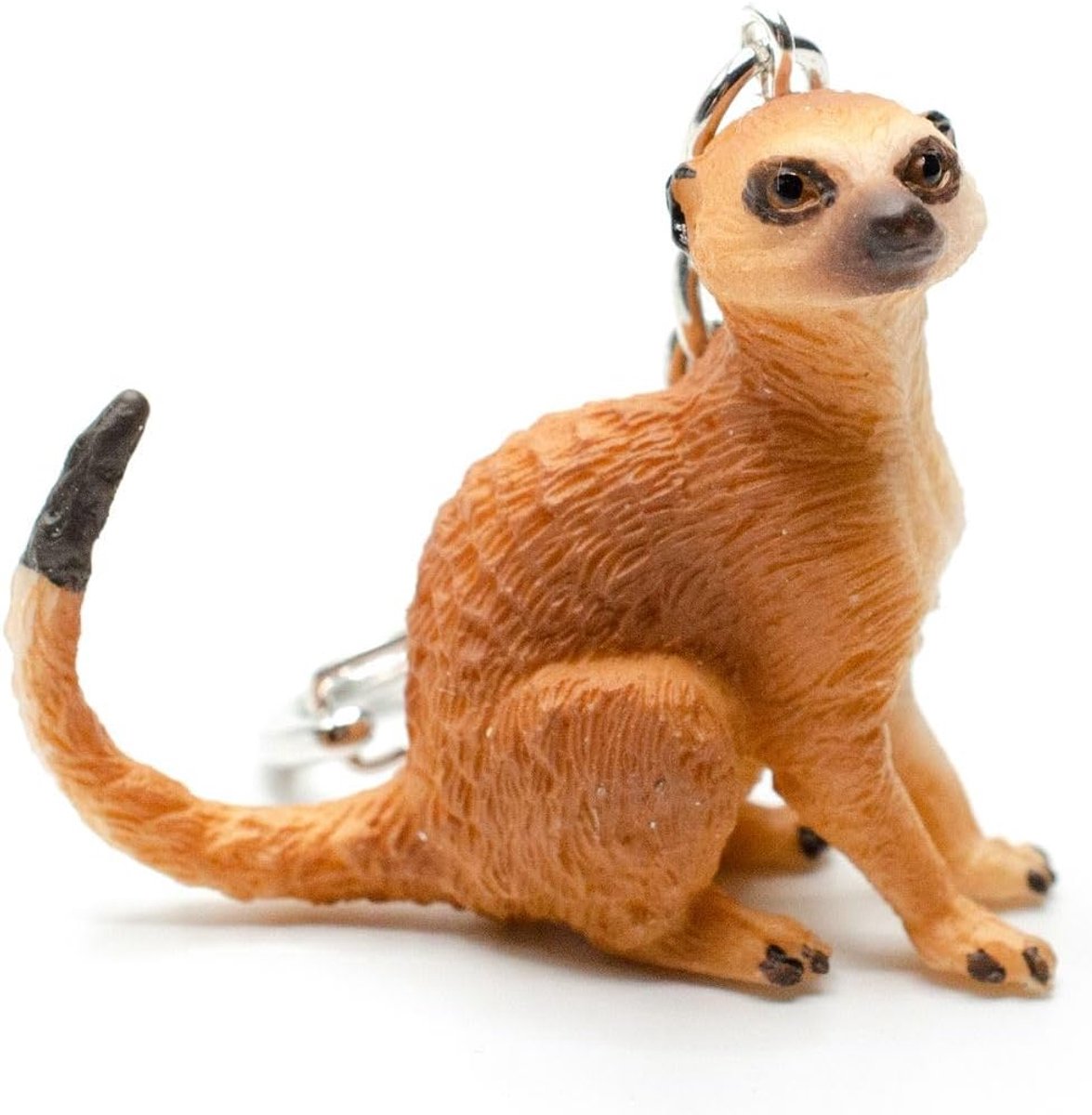 Meerkat Sleutelhanger - Handgemaakte Mode-sieraden I Prairie Hond Zoo Zitten Bruin - Sleutelhanger Hanger, 40mm, Kunststof