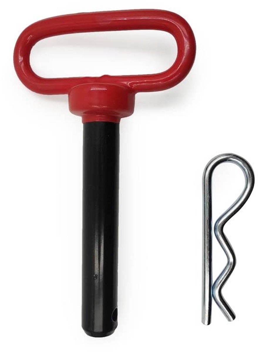 Trekhaak Lock Pin met rubber gecoat handvat, rode kop Hitch Pin - voor slepen lading, boot, camper, auto, vrachtwagen, ATV (7/8" x 4-1/2")