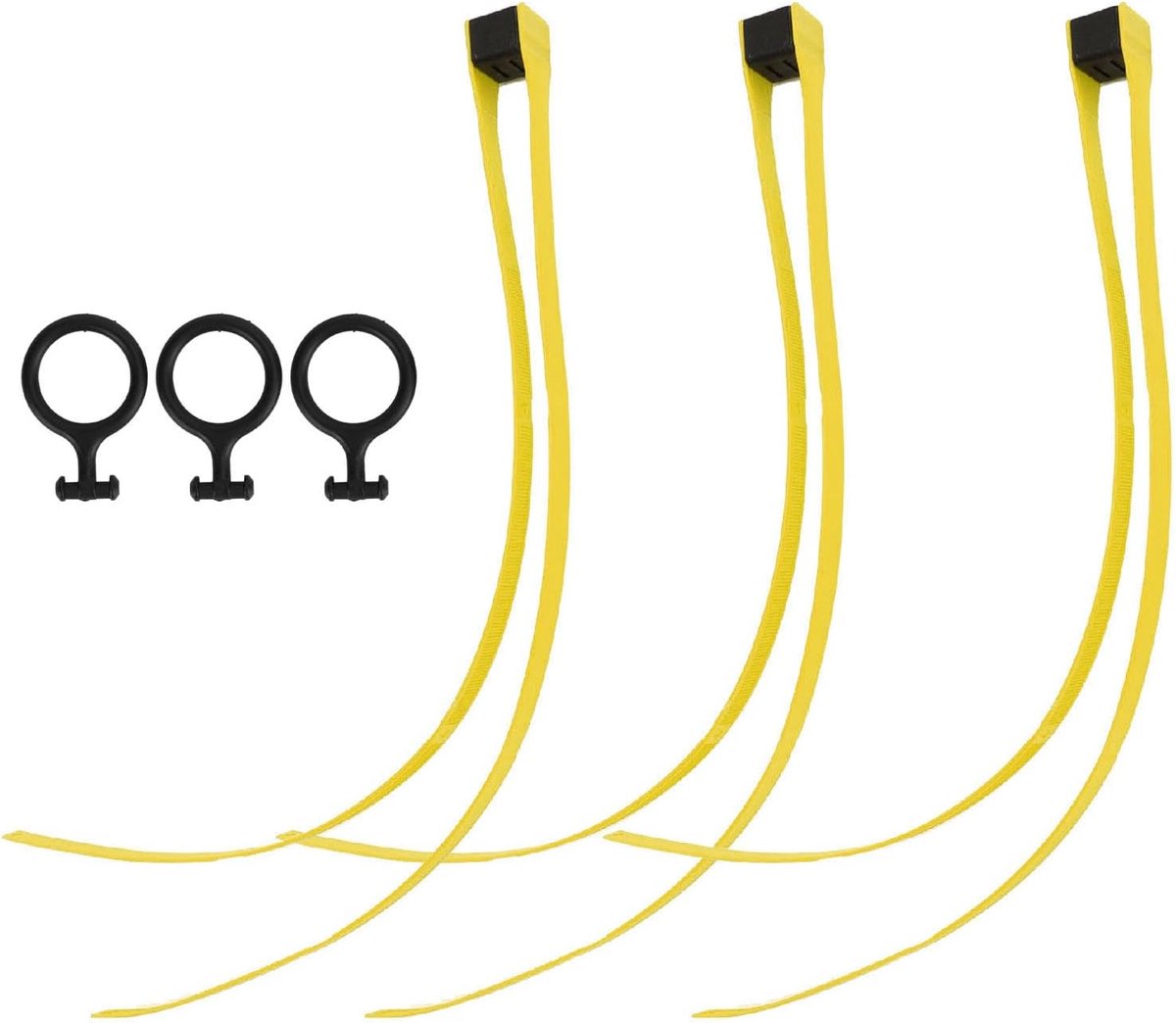 3-delige nylon kabelbinders Kabelbinder Draadrits Zelfsluitend met trekkoord (Amarillo)