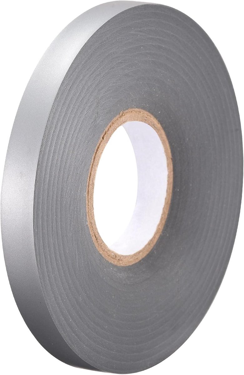 Isolatietape 10 mm breedte 26 m lang 0,26 mm dikke PVC isolatietape grijs
