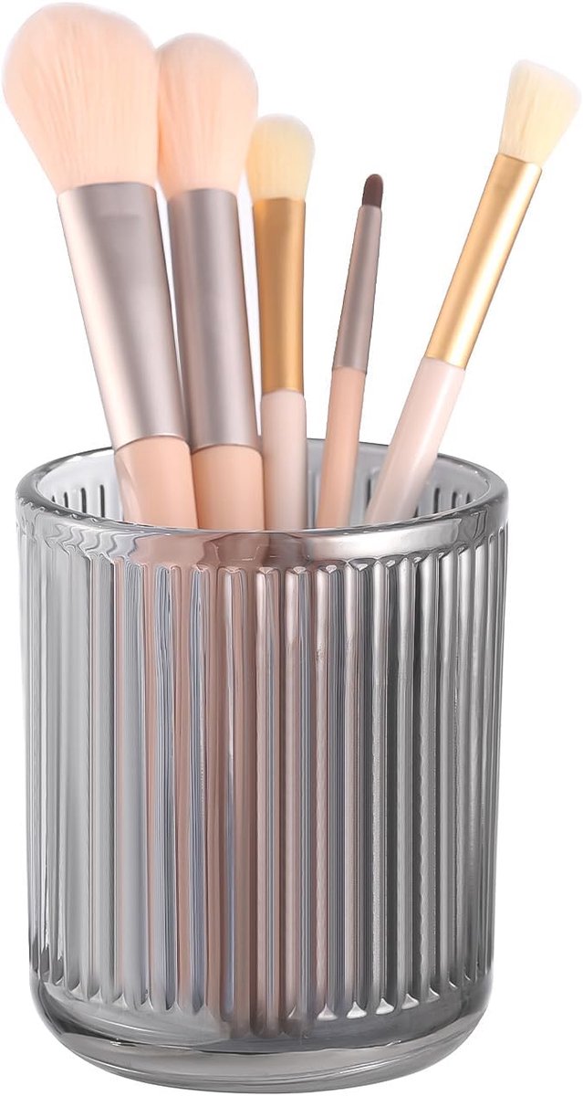Make-up borstelhouder organizer, kristalglas make-up borstels opberghouder, vintage make-up borstel beker voor ijdelheid, pen potloodhouder voor bureau, tandenborstelhouders voor badkamer