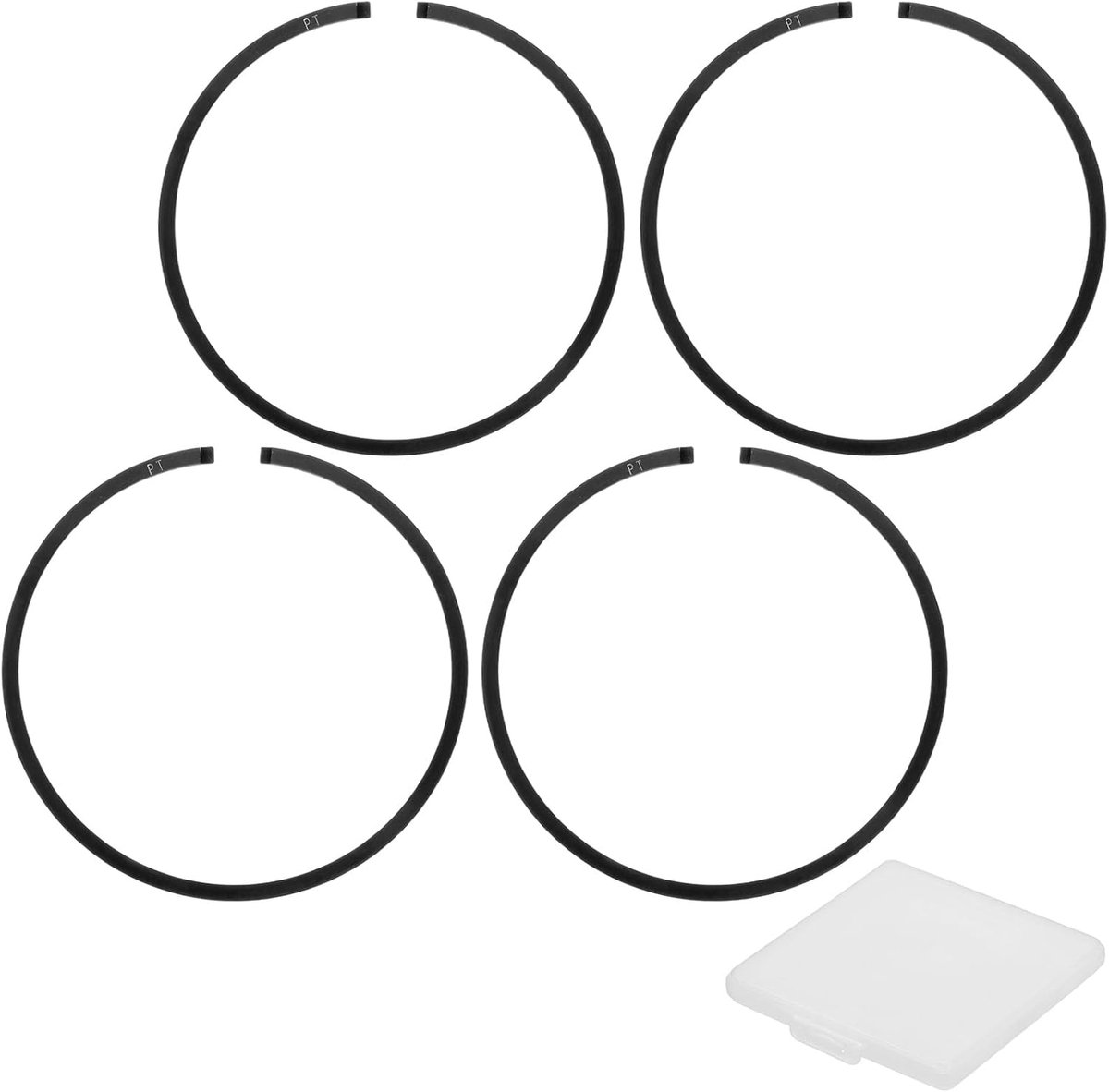 METERXITY Set van 4 zuigerveren voor motor, 52 mm x 1,5 mm dik, smeedijzeren zuigerringset, standaard vervanging voor kleine motoren/motoren/machines [zwart]