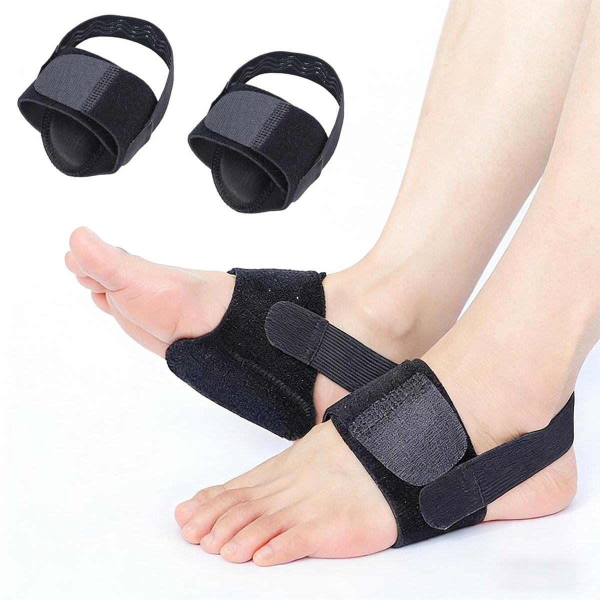 Ondersteuning van de voetboog, Verbetering Plantar Pressure Distribution | Flat Foot Arch Support met Gecapitonneerde Kussens, voor Platte Voet Pijn Relief Gevallen Bogen Plantar