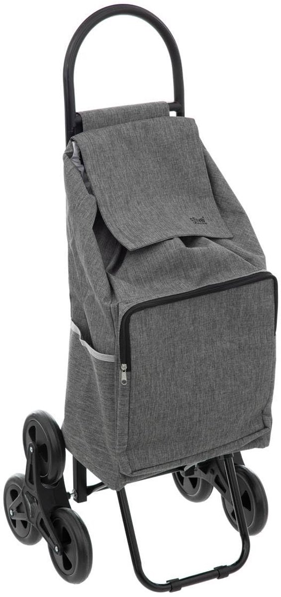 Boodschappentrolley 99 cm - met 6 wielen van metaal - ideaal voor trappen - SnelShoppen
