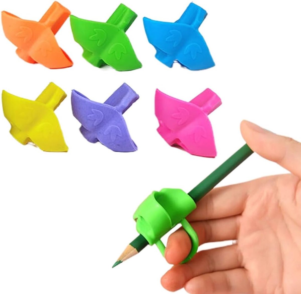 6 stuks schrijfhulp voor pen kinderen penhouder hulp kinderen schrijfhulp penhouder grijphulp voor pennen penhouder kinderen grip hulp pen pen houder kinderen