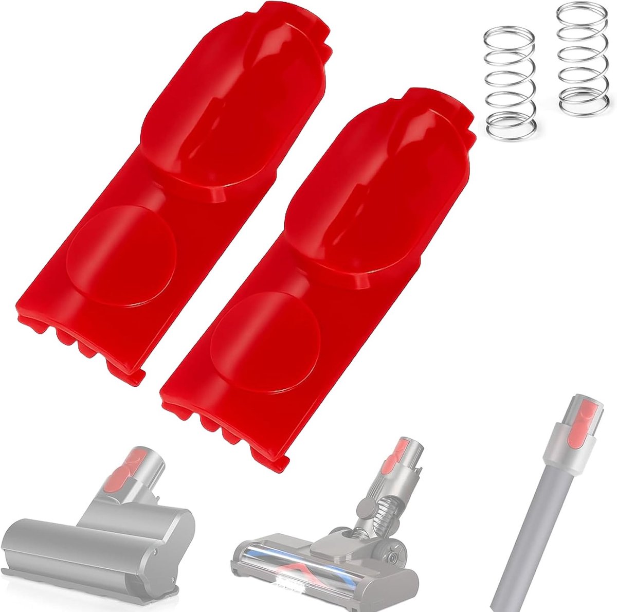 1 set knoppen voor stofzuigers, met veermechanisme, stevige constructie, eenvoudig te monteren, voor het onderhoud van draadloze stofzuigers