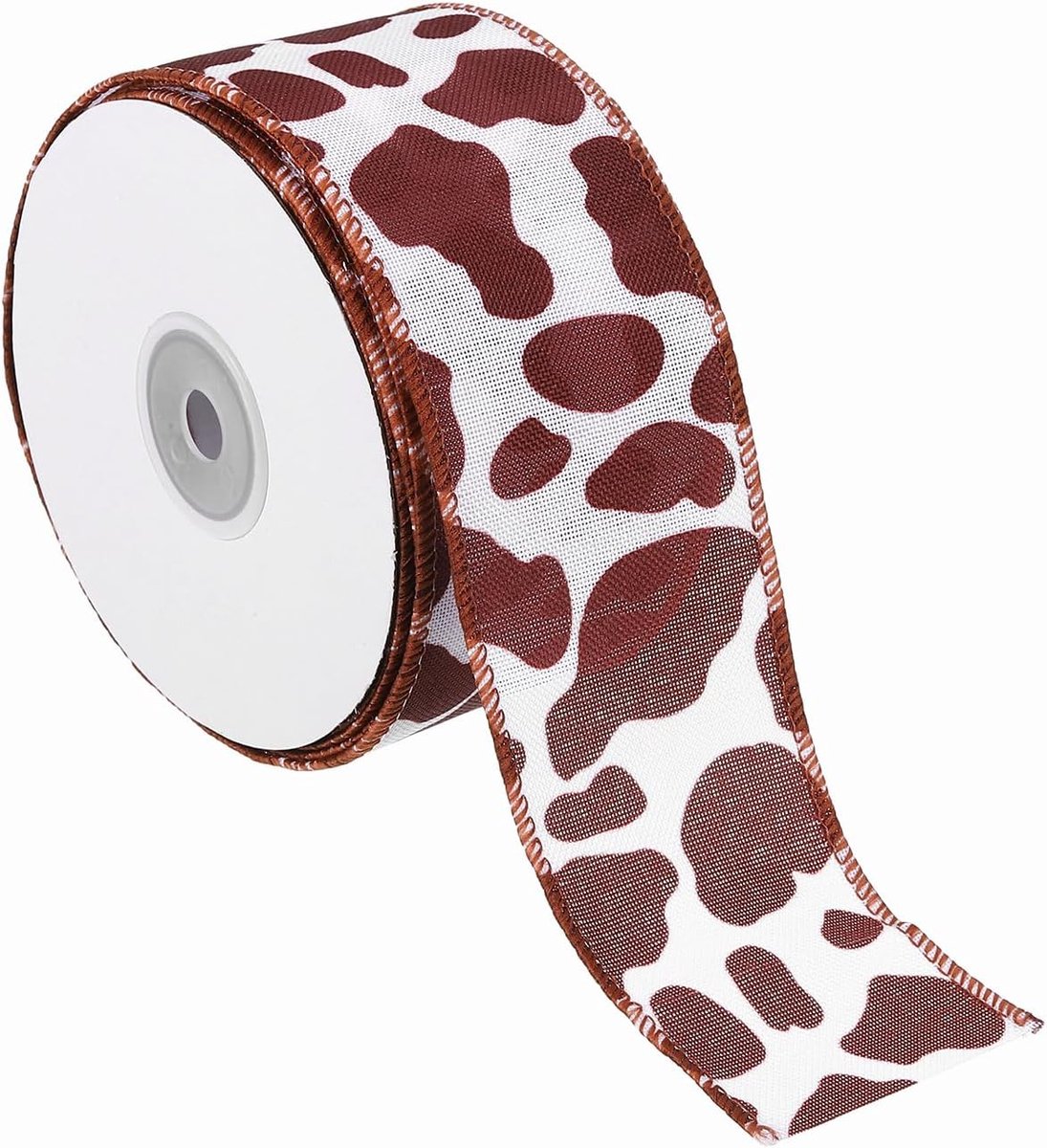 10 meter lint voor geschenkverpakking, 1 stuks 50 mm koeienprint linten voor ambachten, dun lint voor bruiloftsdecoratie, geschenken, thuiskomst-mama, hoedstrik, bruin-wit