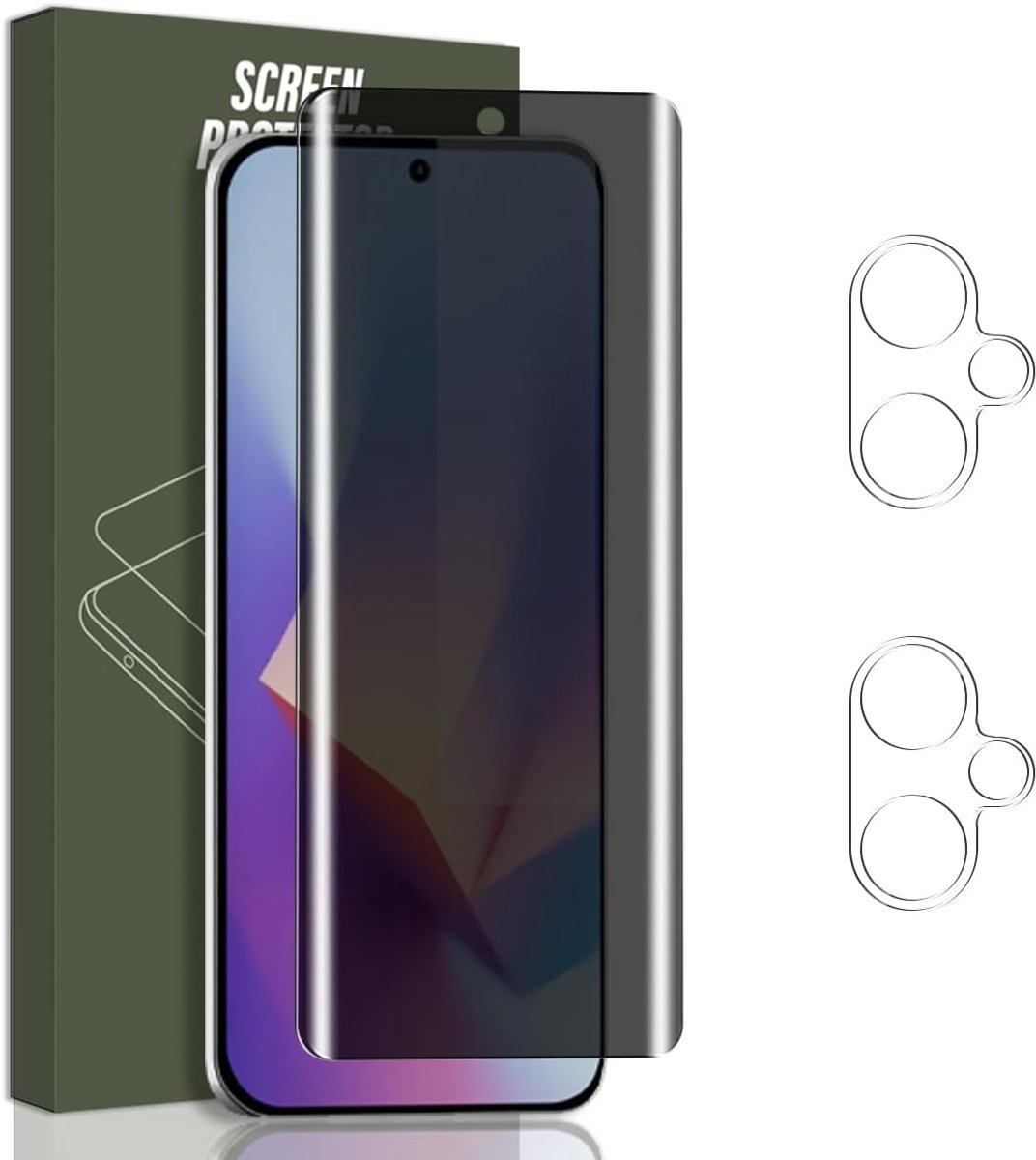 Privacy beschermfolie voor Xiaomi Redmi Note 13 Pro+/Pro Plus, pantserglas, 2 stuks camerabescherming en 1 privacy, inkijkbescherming, anti-spy pantserfolie voor Redmi Note 13 Pro+/Pro Plus