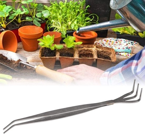 Bonsai Wortelhark, Rvs Prong Bonsai Gereedschap 2 in 1 Bonsai Boom Tool Pincet met Ergonomisch Handvat voor Outdoor — afbeelding 5