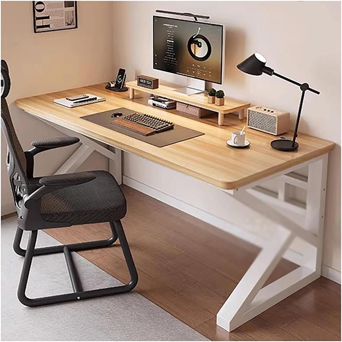 Bureau Tafel - Werkstation Bureau - Thuiswerken Studeren - Stabiele Stalen Poten - 100x60cm - Wit