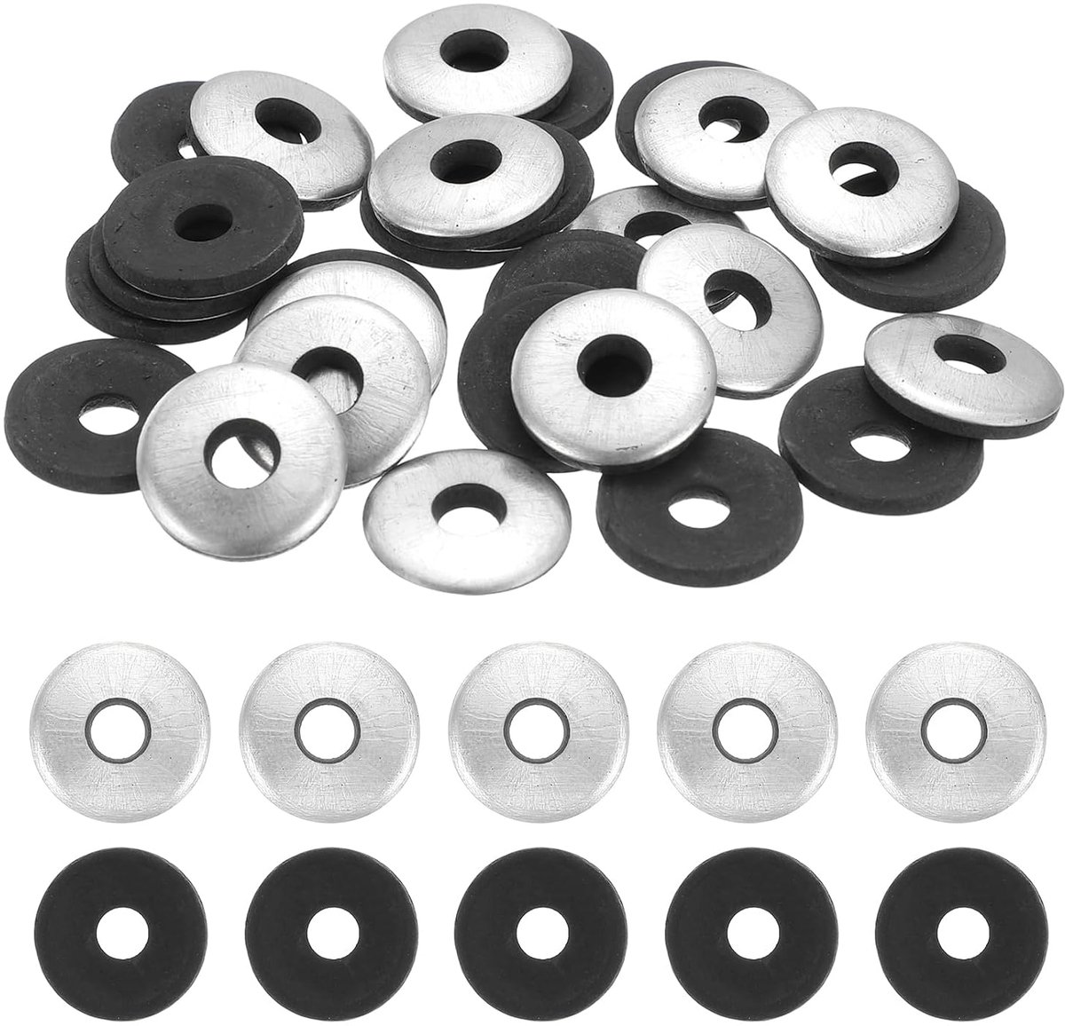 110 afdichtingen van EPDM koolstofstaal, 1/4 inch x 3/4 inch neopreen schokdemperafdichting voor machineschroeven (M6,3 x 19 mm)