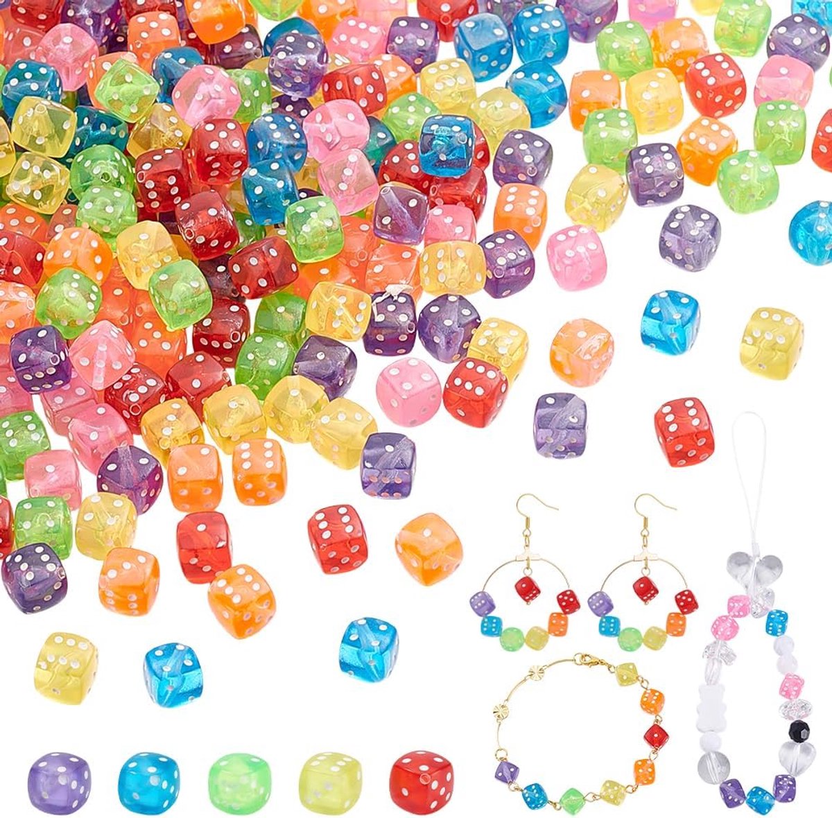 Kralen, 8 mm kubus spacer kralen met 1,4 mm gat ongeveer 1050-1136 stuks transparante acryl dobbelstenen kralen voor sieraden maken armbanden kettingen