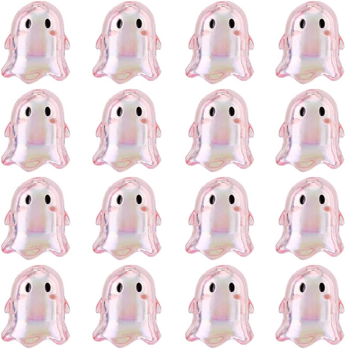 Kralen Halloween Cartoon Kralen Kleine Gothic Acryl Roze Leuke Clear Holiday Ghost Spooky Vormige Losse Spacers Voor Sieraden Maken Vrouwen Verjaardag Armbanden