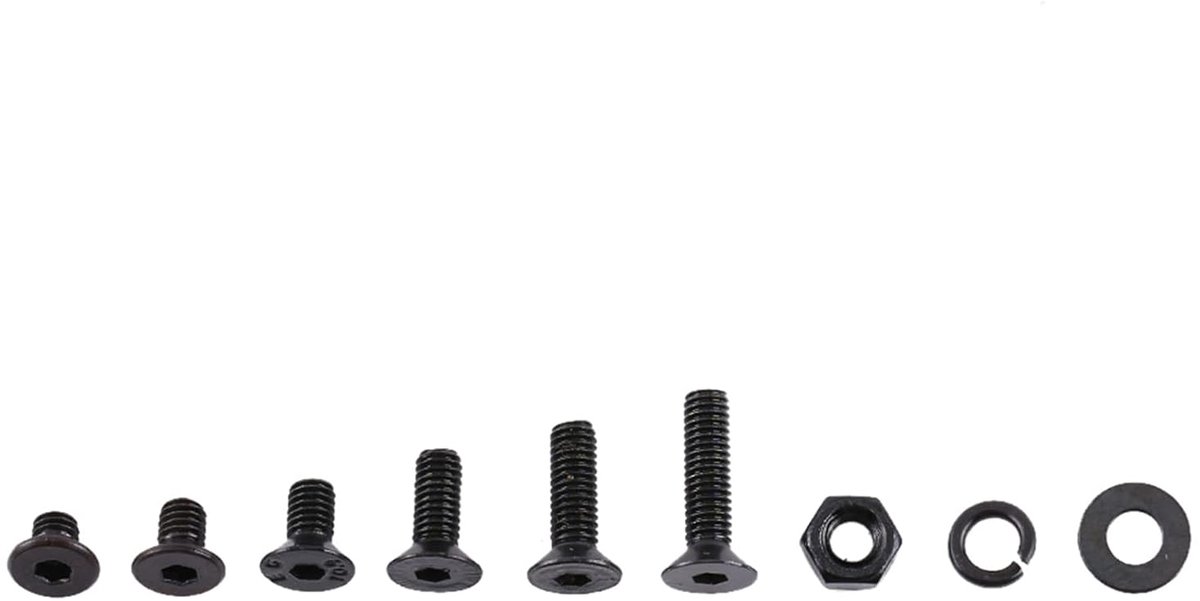300 stks m3 inbusschroeven bouten moeren sluitringen set, zwart gelegeerd staal volledige draad dop knop platte kop schroeven set assortiment(C-Flat Head)