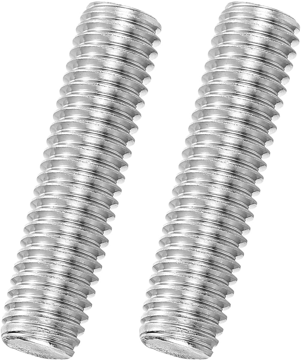 2 stuks M10 x 40 mm doorlopende schroefdraad stang 316 roestvrij staal rechtse schroefdraad schroefpen voor meubelmontage bevestiging 1,5 mm helling