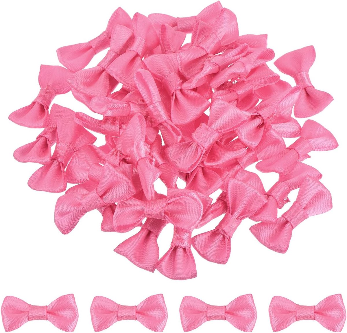 50 stuks lichte roze vlinderdassen, 3,5 x 1,6 cm, mini-strikken voor knutselen, kleine satijnen strikken, groot voor doe-het-zelf naaien, scrapbooking, bruiloft, cadeau, cadeau,