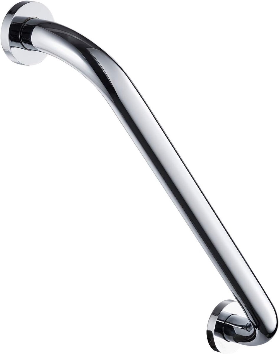 Douchearm handgreep voor badkamer, leuning, antislip, wandgreep voor badkuip, verschuifbare stangen voor toilet, messing, verchroomd, gepolijst (30 cm)