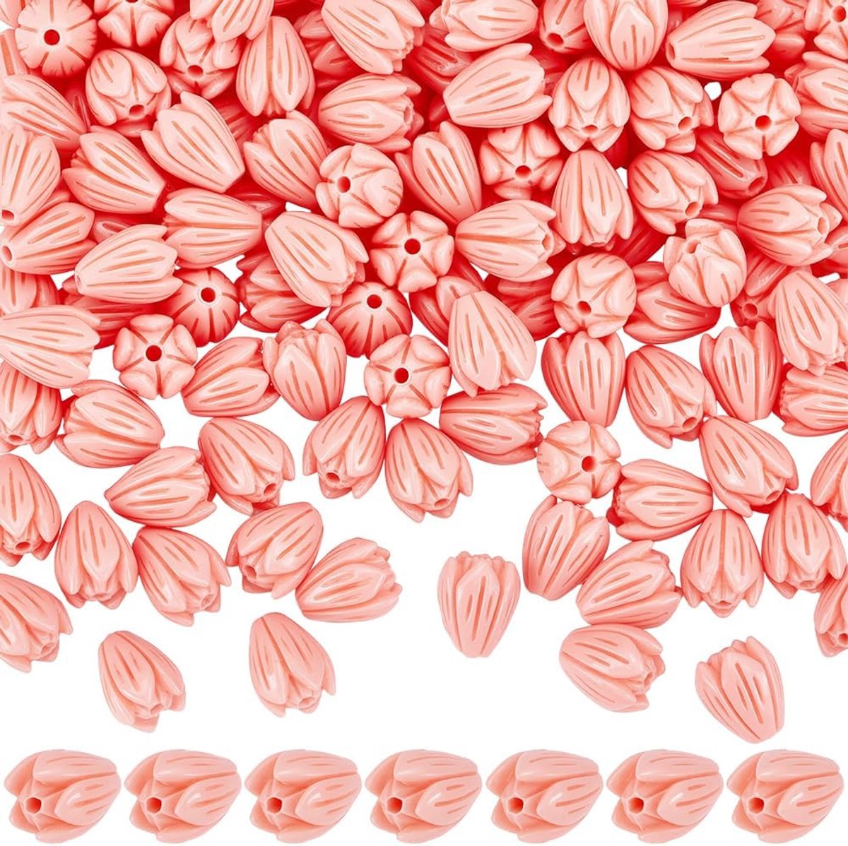 Kralen Jasmijn Bloemkralen Bulk Roze Kleine Geverfde Synthetische 3D Gesneden Lente Kunstmatige Bloemtussenstukken Voor Sieraden Maken Bevindingen DIY Ambachten Ar